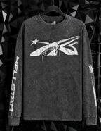 Hellstar Studios Spider Silk Logo Print Washed Long Sleeve