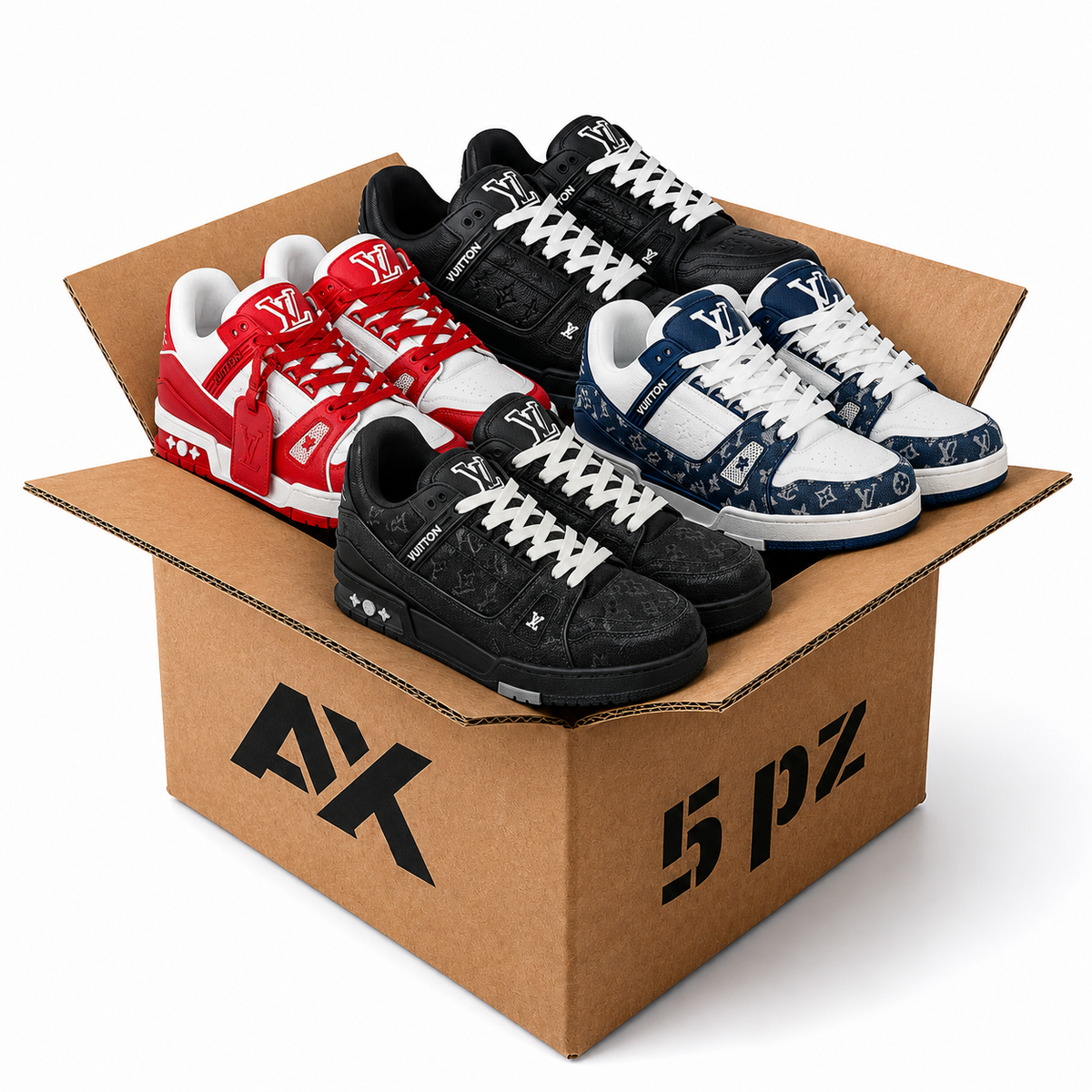 Lote Louis Vuitton LV Trainer — 5 Piezas