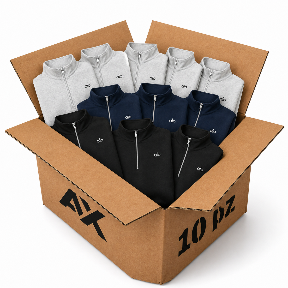 Lote Sudaderas ALO Zipper — 10 Piezas