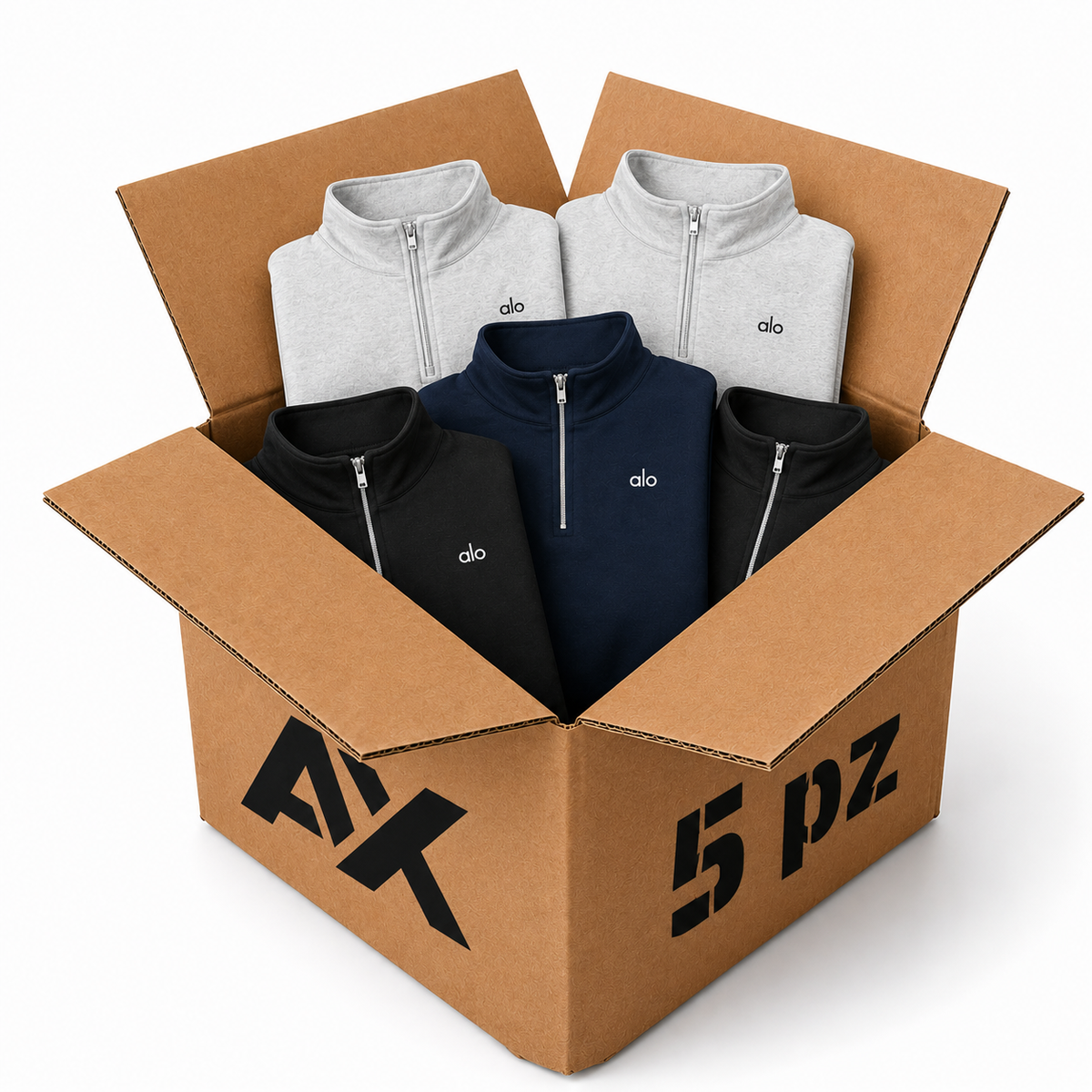 Lote Sudaderas ALO Zipper — 5 Piezas