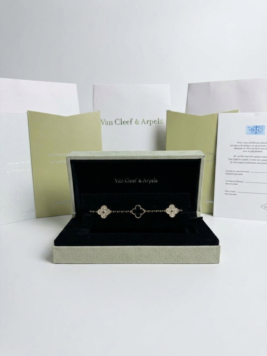 Pulsera Negro Ónix y Diamantes | Van Cleef & Arpels 3pz