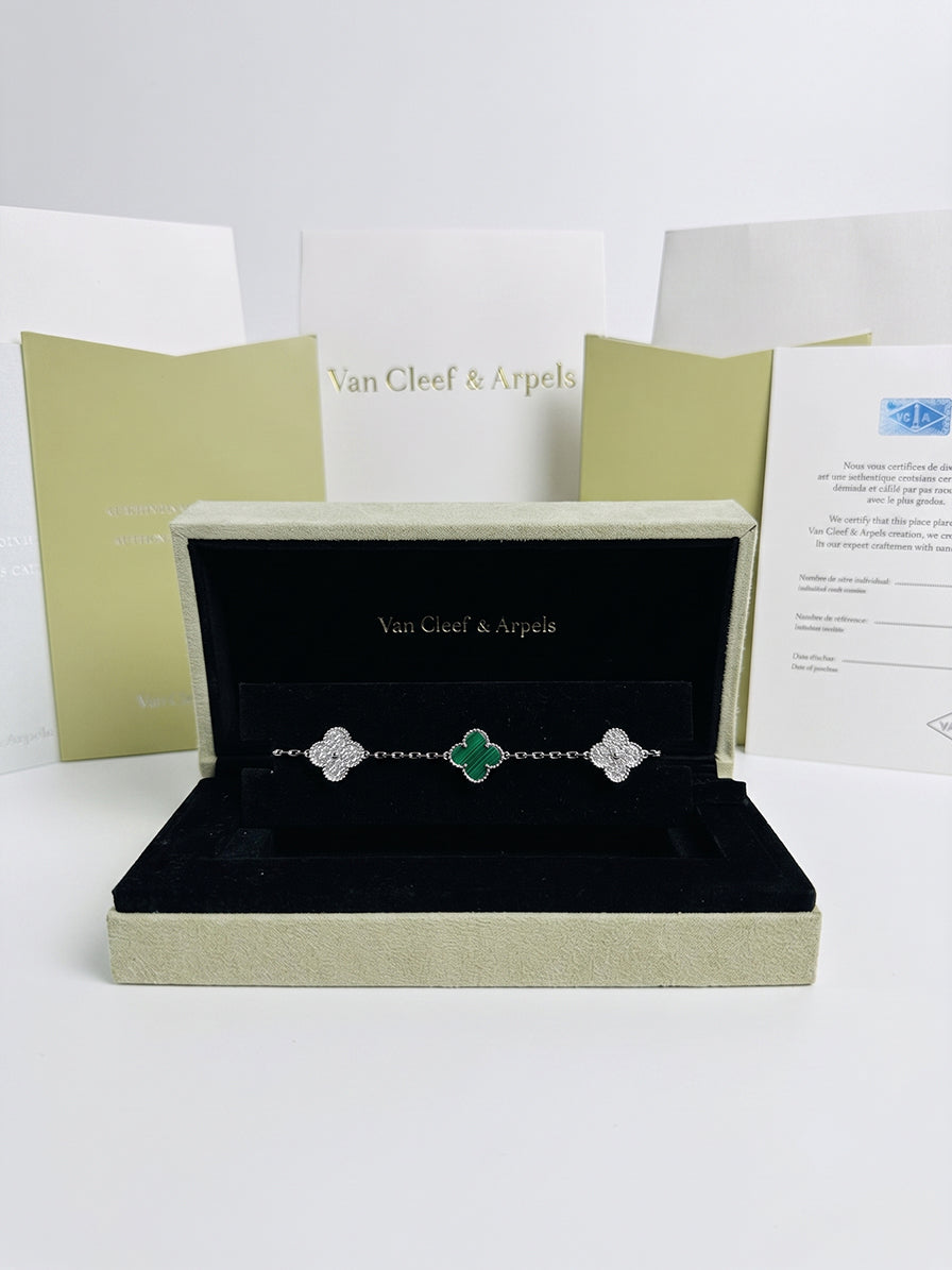Pulsera Verde Malaquita y Diamantes | Van Cleef & Arpels 5pz