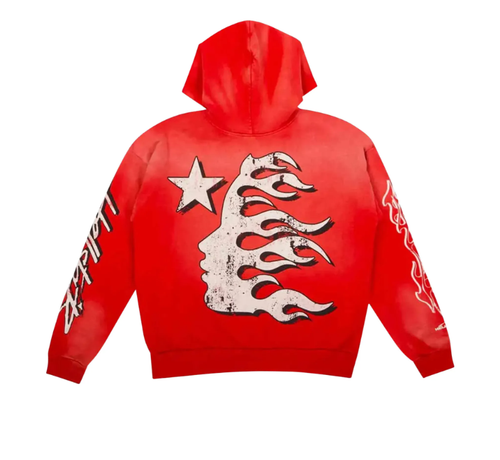 HELLSTAR Hoodie Records Graphic | Rojo - 2pzs